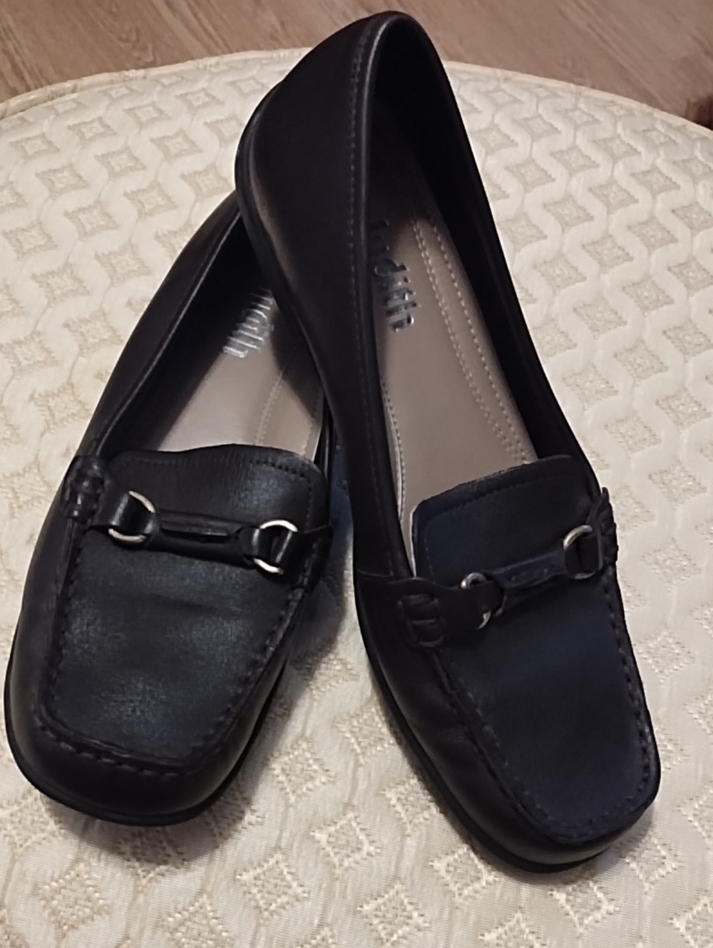 Classic Brown Women's Loafers with Metal Bit